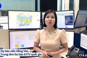 Dự báo viên Lê Thị Hồng Vân, Phòng Dự báo thời tiết, Trung tâm Dự báo khí tượng thủy văn quốc gia thông tin về diễn biến thời tiết.