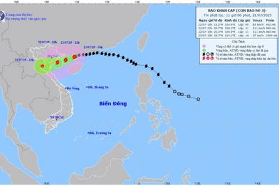 (Ảnh: Trung tâm Dự báo khí tượng thủy văn quốc gia)
