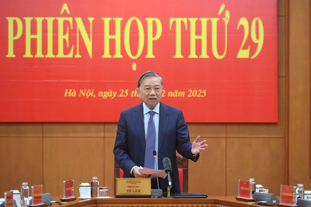 Tổng Bí thư Tô Lâm chủ trì Phiên họp thứ 29 của Ban Chỉ đạo Trung ương về phòng, chống tham nhũng, lãng phí, tiêu cực. (Ảnh: ĐĂNG KHOA)
