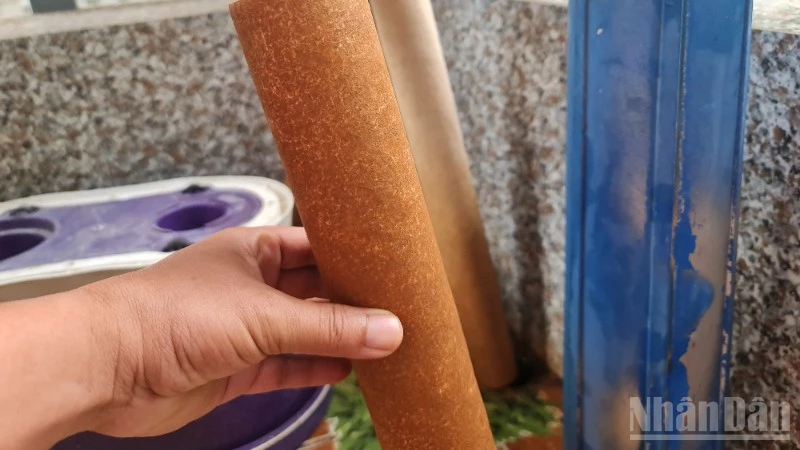 Lõi lọc nước của một hộ dân bị vàng khi chỉ sử dụng trong thời gian ngắn.