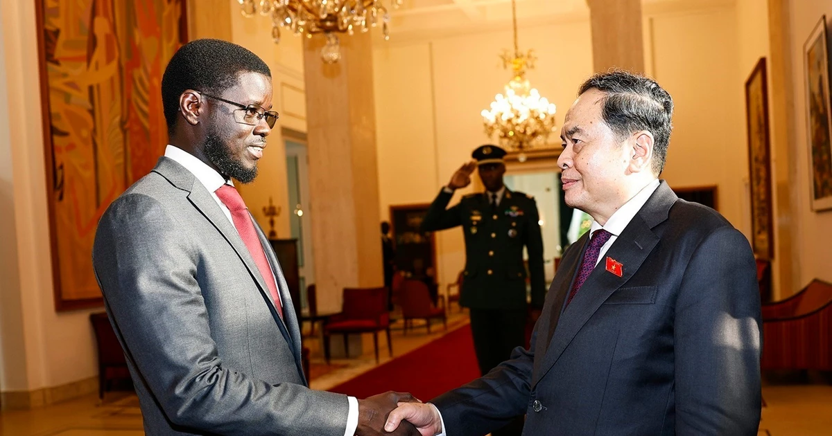 [Foto] Dirigente legislativo de Vietnam conversa con el presidente de Senegal