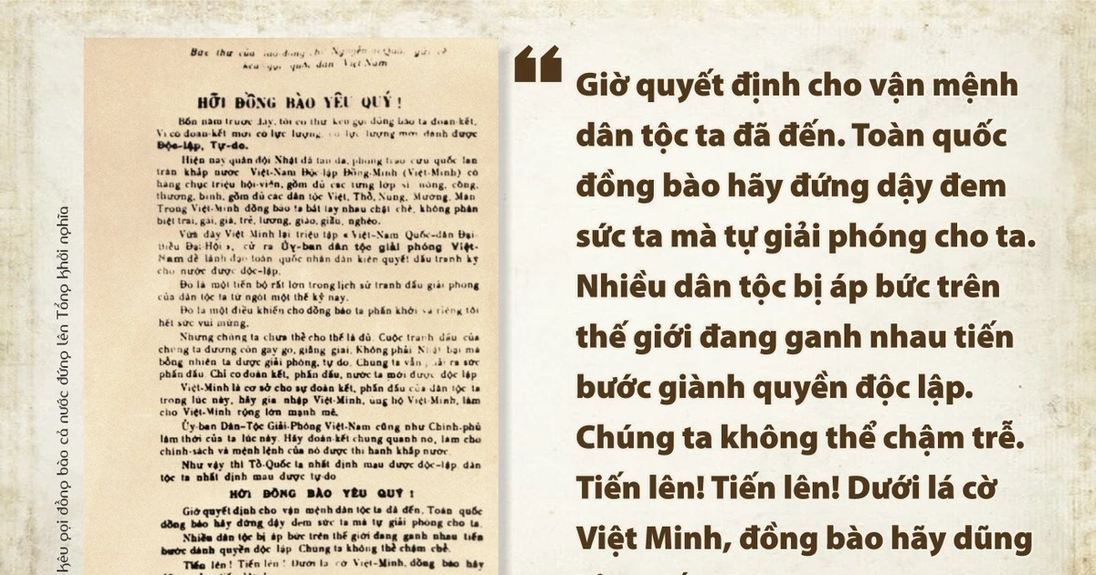 President Ho Chi Minh's letter was circulated widely across the country ahead of the August General Uprising of 1945. (File photo)