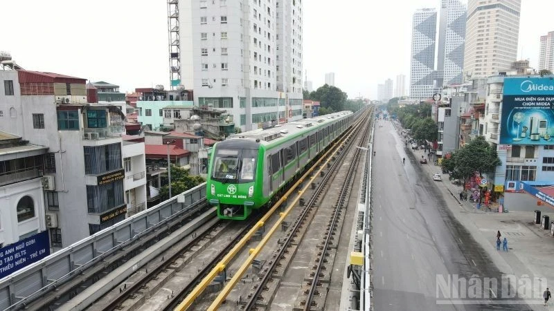 A train on the Cat Linh–Ha Dong metro line.