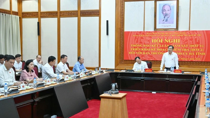 Thông báo kết luận kiểm tra, giám sát đối với Ban Thường vụ Tỉnh ủy Hà Tĩnh
