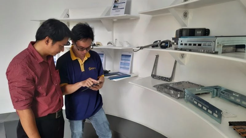 Exhibition of microchip products at the Ho Chi Minh City Hi-Tech Park.