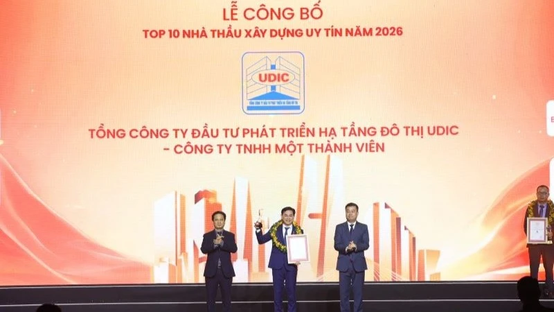 UDIC được vinh danh trong top 10 nhà thầu xây dựng uy tín năm 2026