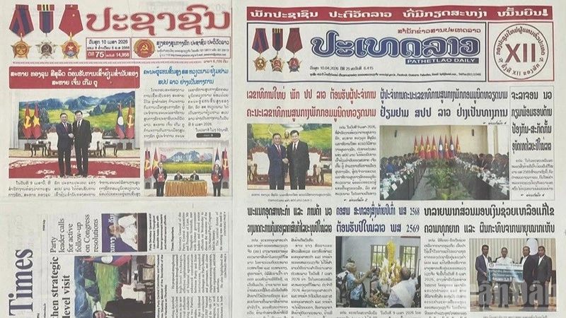 Truyền thông Lào đưa tin đậm nét về chuyến thăm chính thức của đồng chí Trần Cẩm Tú