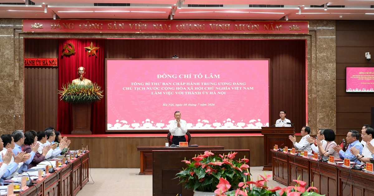 [Ảnh] Tổng Bí thư, Chủ tịch nước Tô Lâm làm việc với Thành ủy Hà Nội