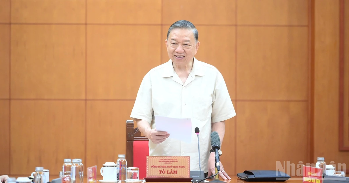 [Ảnh] Tổng Bí thư, Chủ tịch nước Tô Lâm chủ trì làm việc với Đảng ủy Chính phủ