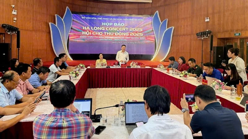 At the press conference on the concert.