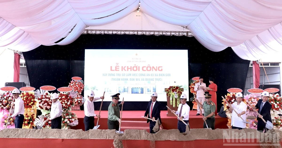 Công an Lâm Đồng khởi công xây dựng trụ sở Công an 3 xã biên giới