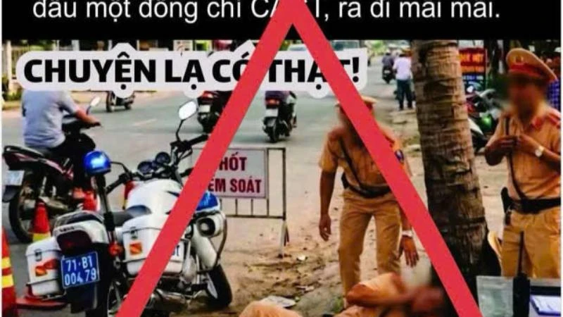 Vĩnh Long bác bỏ thông tin bịa đặt về cảnh sát giao thông trên mạng xã hội