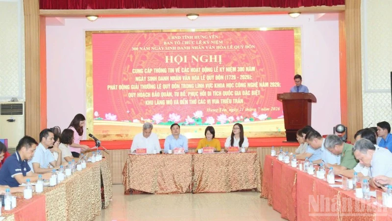 Hưng Yên công bố 16 hoạt động kỷ niệm 300 năm ngày sinh Danh nhân văn hóa Lê Quý Đôn