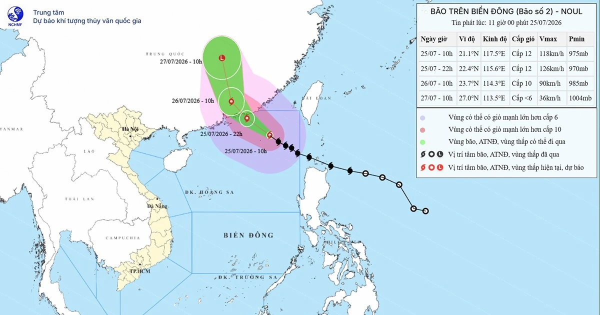 Bão số 2, giật cấp 15, di chuyển trên vùng biển phía nam tỉnh Quảng Đông (Trung Quốc)