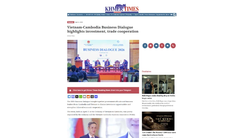 Thúc đẩy sự hội nhập kinh tế sâu rộng hơn giữa Việt Nam và Campuchia
