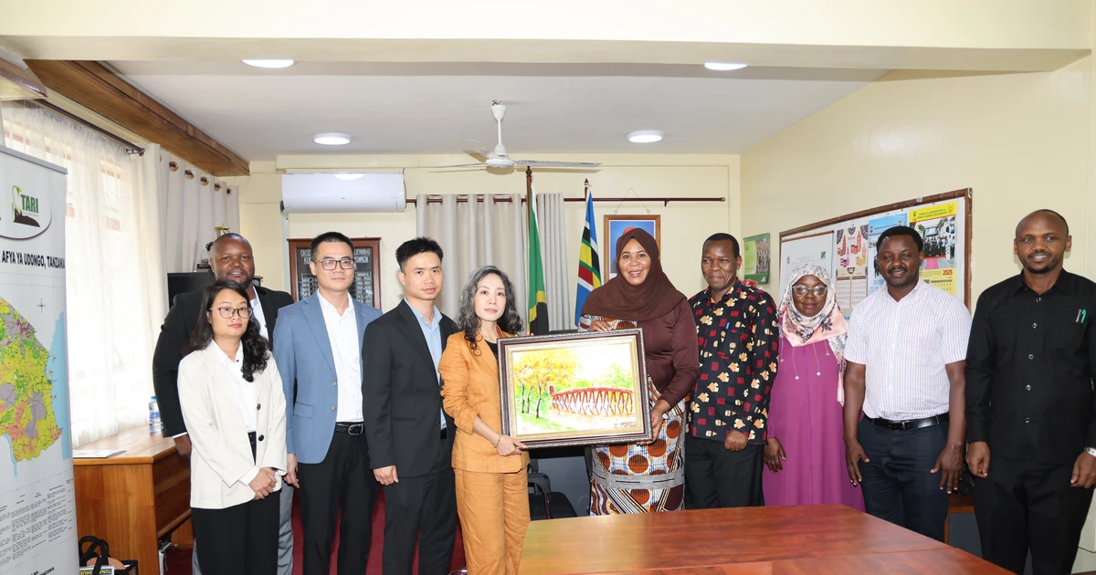 The delegation working with the Governor of Tanga.