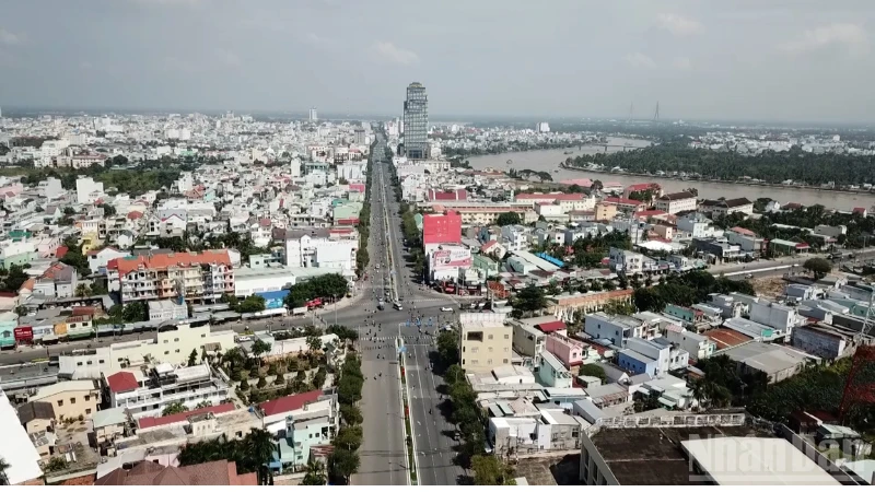 A corner of Can Tho City seen from above.