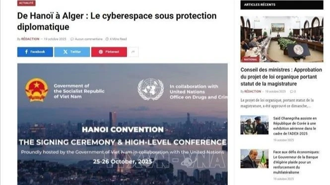 An article published in Crésus Quotidien National, one of Algeria’s leading newspapers, on October 19, 2025. (Screenshot of the article)