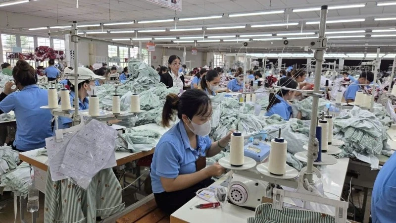 Garment production for export at Hoa Tho Garment Factory (Quang Ngai). (Photo: MINH KHOI)