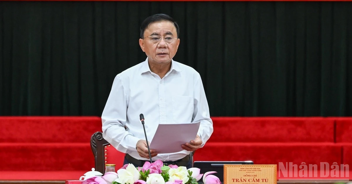 [Ảnh] Thường trực Ban Bí thư Trần Cẩm Tú chủ trì Hội nghị giao ban với các Tỉnh ủy, Thành ủy, Đảng ủy, các ban Đảng