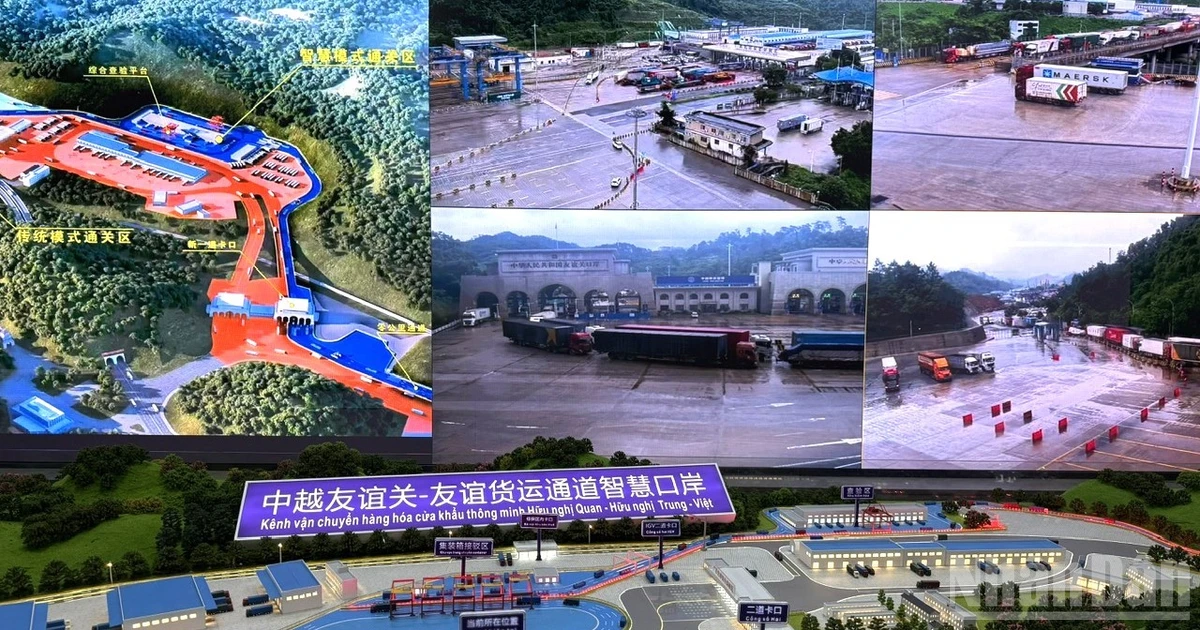 Images from the monitoring system at the Youyi Guan Border Gate, Guangxi, China.