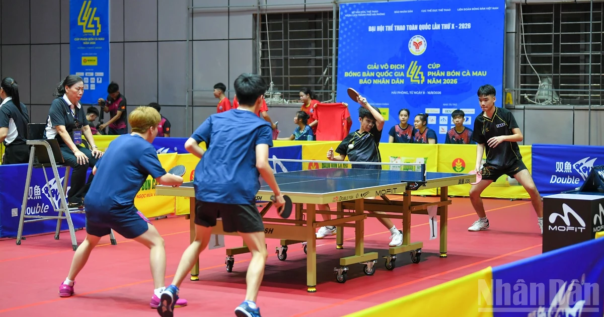 Giải bóng bàn toàn quốc Báo Nhân Dân mở rộng năm 2026: Các đội mạnh khẳng định ưu thế