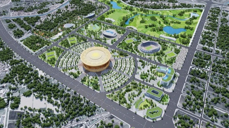 A perspective of a sub-zone within the southern Ha Noi Olympic Sports Urban Area.