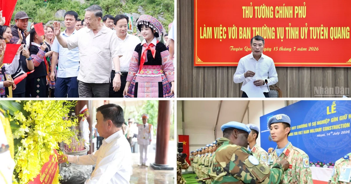 Tin nổi bật ngày 15/7: Tổng Bí thư, Chủ tịch nước Tô Lâm và Thủ tướng Lê Minh Hưng làm việc tại địa phương; Xử lý 23 cơ quan báo chí đăng bài về cuốn sách “Chuyện với Thanh-Lời kể mới về ánh sáng”