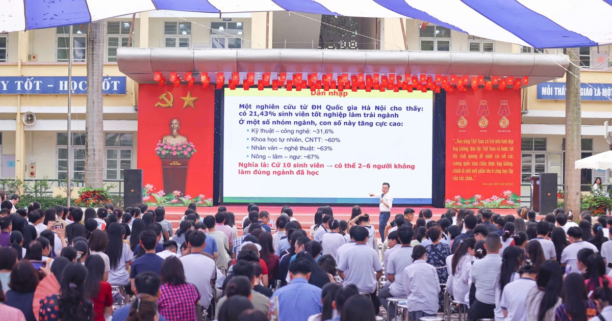Đông đảo chuyên gia tư vấn giúp học sinh lựa chọn ngành nghề