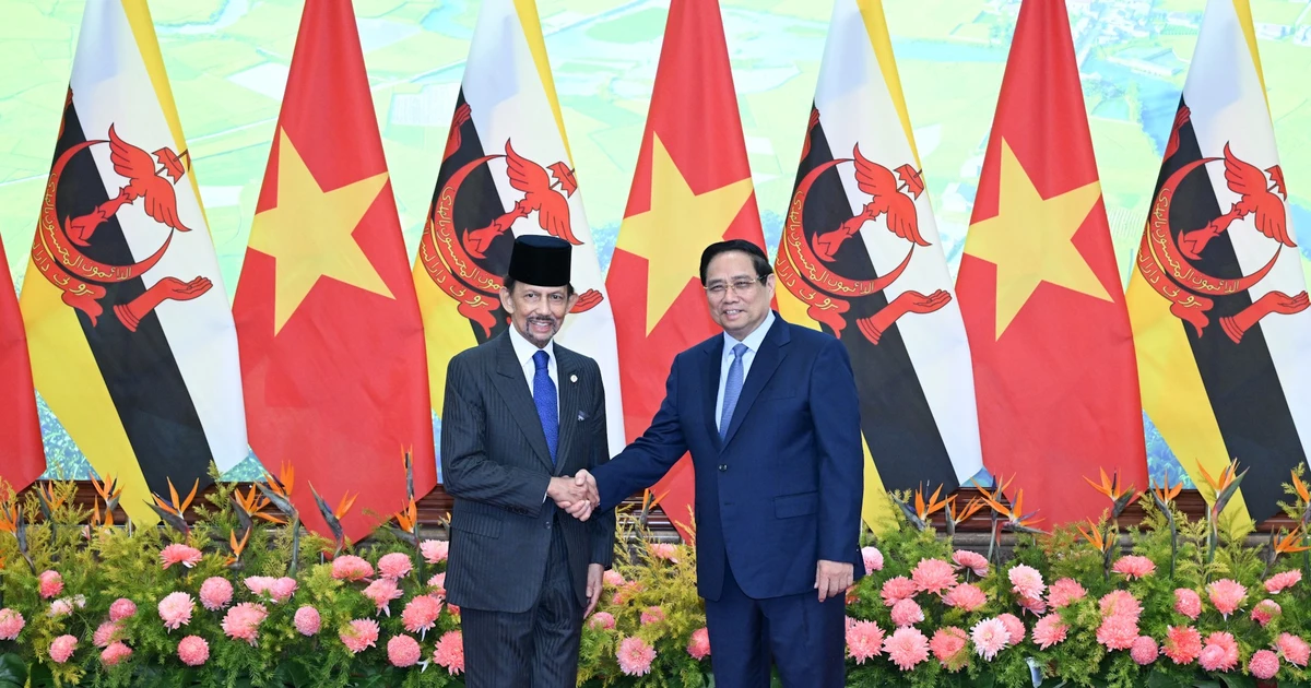 [Foto] Premier vietnamita sostiene conversaciones con el sultán de Brunéi