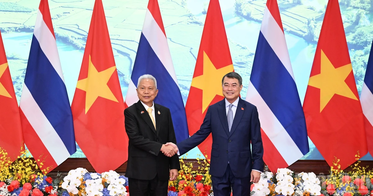 [Ảnh] Thủ tướng Lê Minh Hưng hội kiến Chủ tịch Quốc hội kiêm Chủ tịch Hạ viện Vương quốc Thái Lan Sophon Zaram