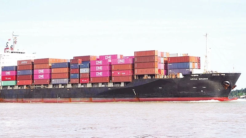 Exporting goods at Tan Cang Cat Lai Port. (Photo: THE ANH)