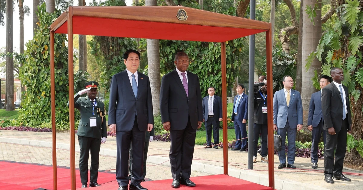 Lễ đón Chủ tịch nước Lương Cường thăm cấp Nhà nước Cộng hòa Angola