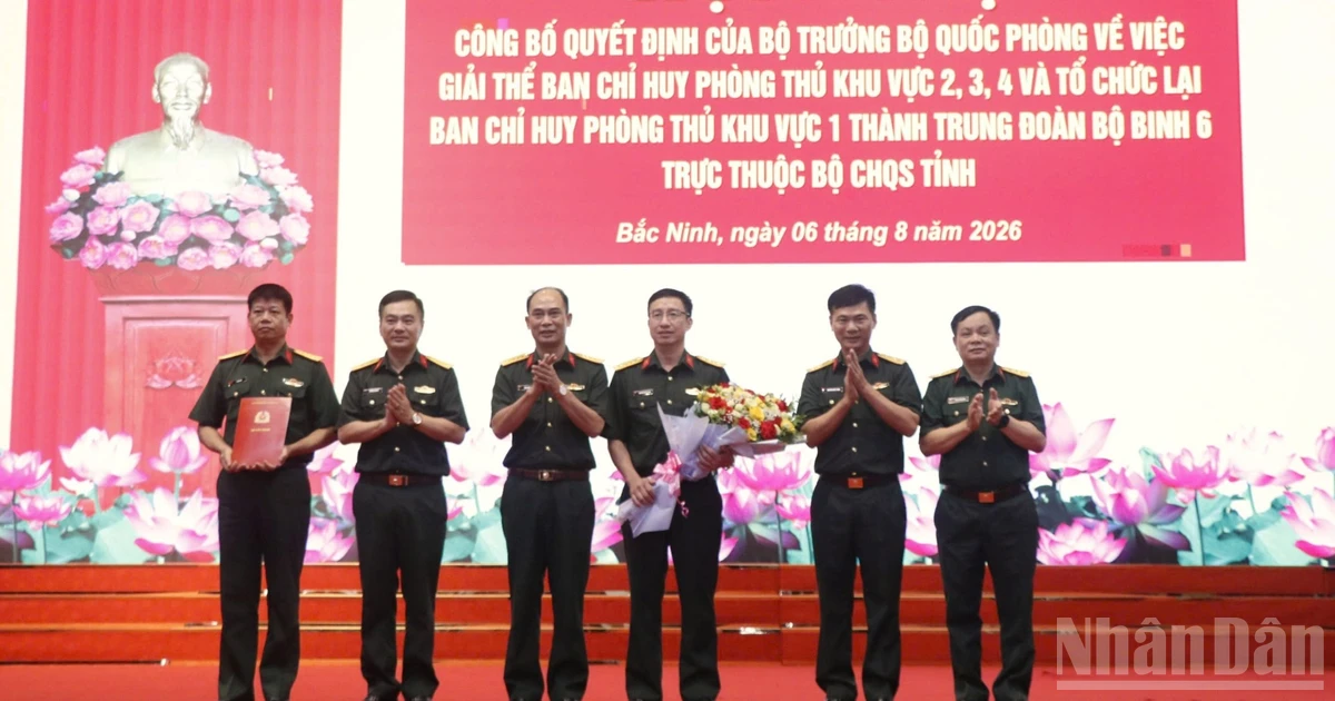Thành lập Trung đoàn Bộ binh 6 trực thuộc Bộ Chỉ huy quân sự tỉnh Bắc Ninh