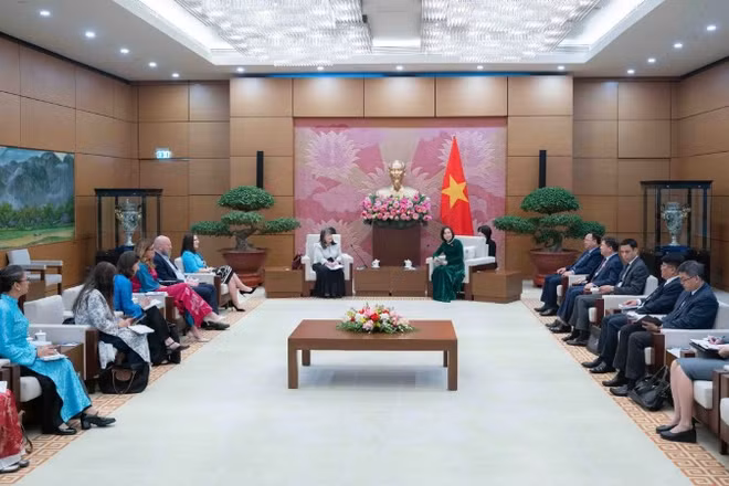 Phó Chủ tịch Quốc hội Nguyễn Thị Thanh tiếp Đoàn lãnh đạo UNICEF và Ủy ban về Quyền trẻ em của Liên hợp quốc.
