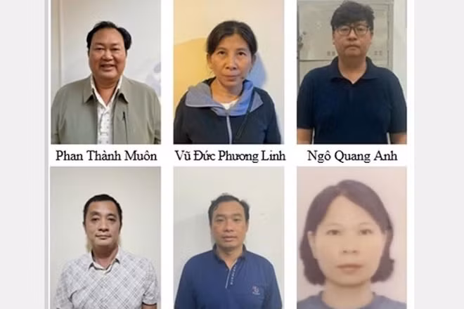 Bị can Phan Thành Muôn và một số đồng phạm.
