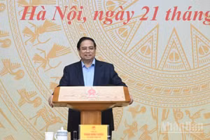 Thủ tướng Chính phủ Phạm Minh Chính phát biểu ý kiến tại Phiên họp lần thứ nhất năm 2026 của Ban Chỉ đạo An ninh mạng quốc gia. (Ảnh: Trần Hải)