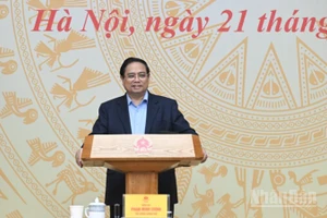 Thủ tướng Chính phủ Phạm Minh Chính phát biểu ý kiến tại Phiên họp lần thứ nhất năm 2026 của Ban Chỉ đạo An ninh mạng quốc gia. (Ảnh: Trần Hải)