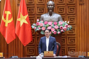 Thủ tướng Chính phủ Phạm Minh Chính chủ trì cuộc họp của Thường trực Chính phủ về vấn đề nhà ở xã hội. (Ảnh: Trần Hải)