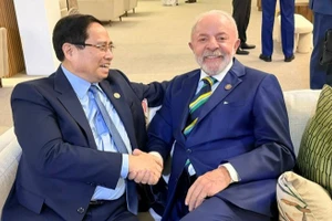 Thủ tướng Phạm Minh Chính và Tổng thống Brazil Lula da Silva. (Ảnh: VGP)