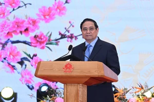 Thủ tướng Chính phủ Phạm Minh Chính phát biểu chúc mừng Xuân Bính Ngọ 2026 tại tiệc chiêu đãi Đoàn Ngoại giao. (Ảnh: Trần Hải)