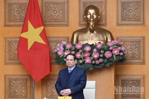 Thủ tướng Chính phủ Phạm Minh Chính phát biểu ý kiến tại buổi tiếp. (Ảnh: TRẦN HẢI)