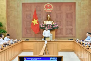 Thủ tướng Chính phủ Lê Minh Hưng chủ trì cuộc làm việc với Bộ Xây dựng. (Ảnh: Thanh Giang)