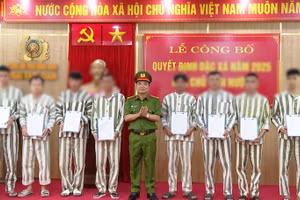 Tổ chức tha người được đặc xá theo Quyết định của Chủ tịch nước vào ngày 01/6/2026. (Ảnh: VGP)