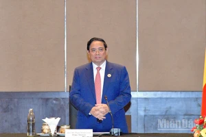 Thủ tướng Chính phủ Phạm Minh Chính phát biểu ý kiến tại cuộc làm việc. (Ảnh: THANH GIANG)