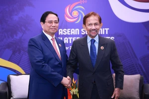 Thủ tướng Chính phủ Phạm Minh Chính hội kiến Quốc vương Brunei Darussalam Sultan Haji Hassanal Bolkiah. (Ảnh: VGP/Nhật Bắc)