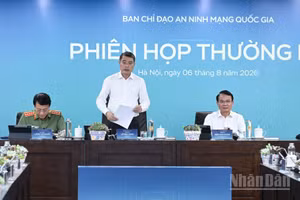 Thủ tướng Chính phủ Lê Minh Hưng chủ trì Phiên họp thứ hai năm 2026 của Ban Chỉ đạo An ninh mạng quốc gia. (Ảnh: Trần Hải)