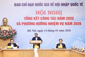 Thủ tướng Chính phủ Phạm Minh Chính chủ trì Hội nghị tổng kết năm 2025 và phương hướng nhiệm vụ năm 2026 của Ban Chỉ đạo Quốc gia về hội nhập quốc tế. (Ảnh: Trần Hải)