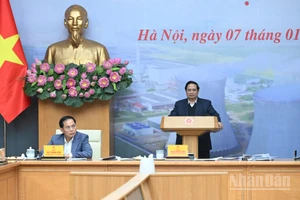Thủ tướng Chính phủ Phạm Minh Chính chủ trì Phiên họp thứ tư Ban Chỉ đạo xây dựng nhà máy điện hạt nhân. (Ảnh: Trần Hải)