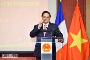 Thủ tướng Chính phủ Phạm Minh Chính phát biểu ý kiến tại buổi gặp gỡ. (Ảnh: MINH DUY) 